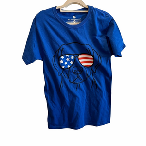 NWOT I Love Doggos Americana Blue Tshirt Size Small